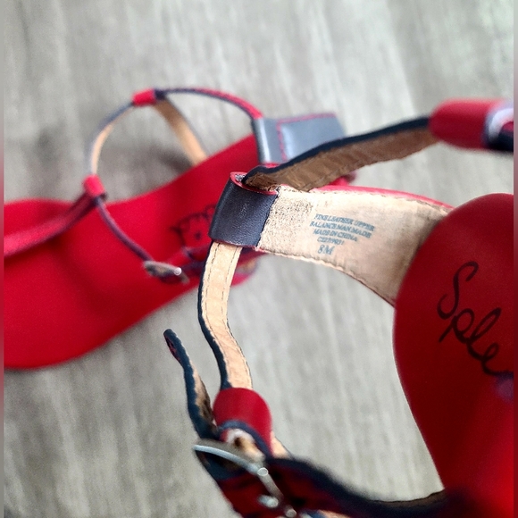 🌼🌼Splendid Strappy Red Sandals sz 8 - Picture 6 of 7